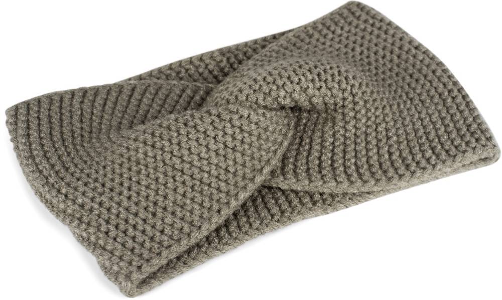 Stylebreaker Krausstrick Stirnband Twist Knoten Auslauf