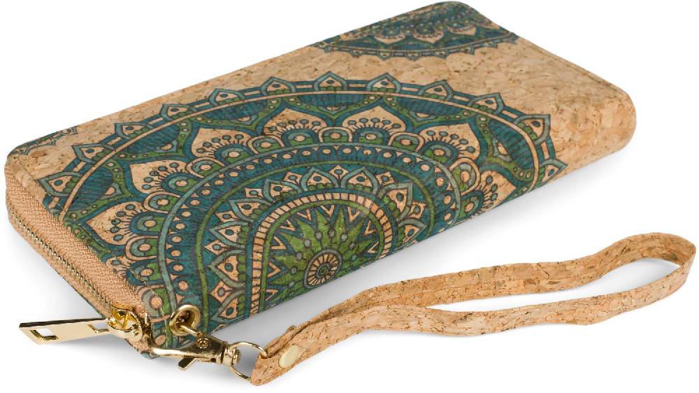 Stylebreaker Kork Geldbörse mit Ethno Mandala Muster Kostenloser Versand