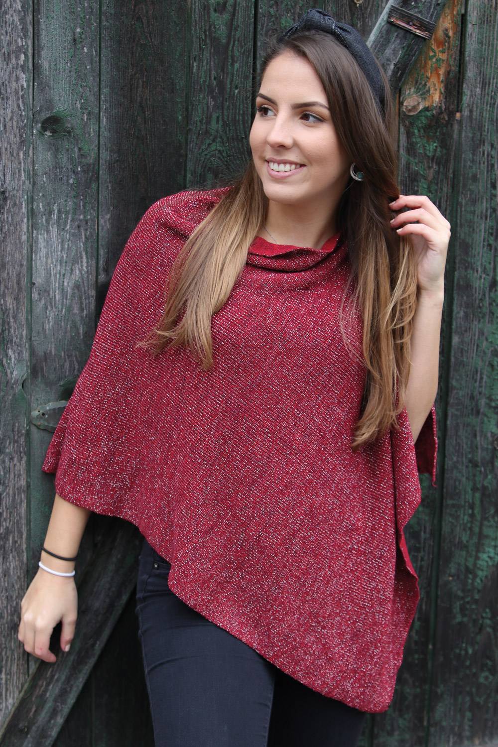 Stylebreaker Feinstrick Poncho mit Glitzerfäden Cyber Monday
