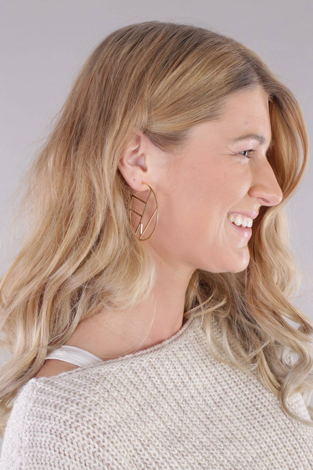 Stylebreaker Creolen Ohrringe Geometrische Einteilung Discount Store für neue Produkte