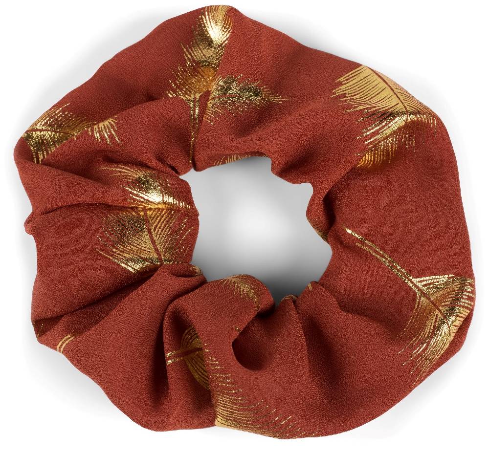 Stylebreaker XXL Scrunchie Haargummi mit Metallic Federn Speichern exportieren