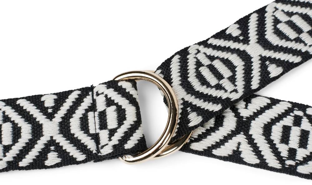 Stylebreaker Stoff Gürtel mit Azteken Muster und D-Ring Schnalle 50% Rabatt für begrenzte Zeit