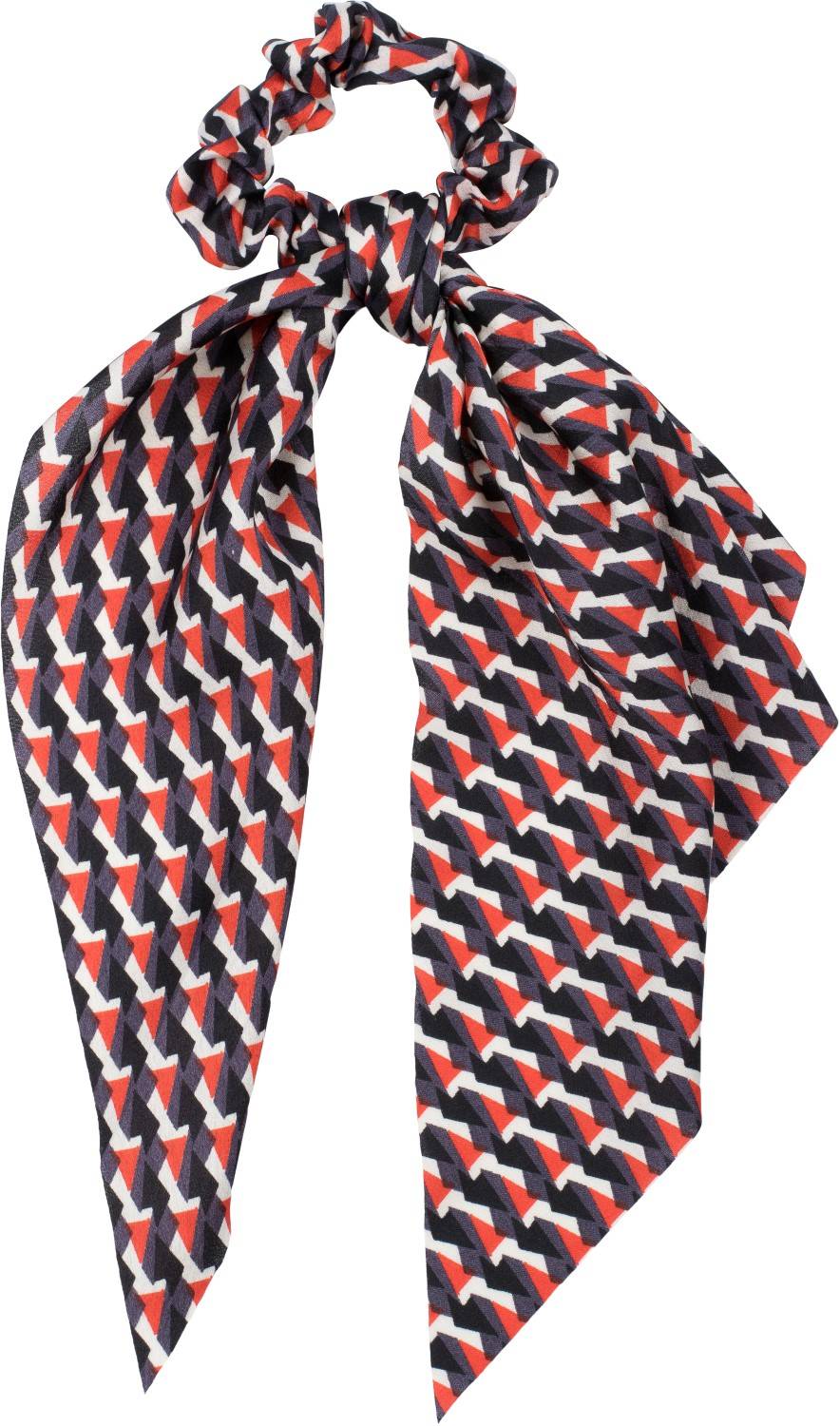 Stylebreaker Scrunchie Haargummi Retro Muster mit Schleife Fabrikverkauf