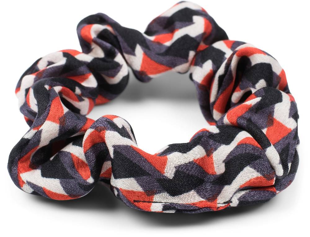 Stylebreaker Scrunchie Haargummi Retro Muster mit Schleife Fabrikverkauf