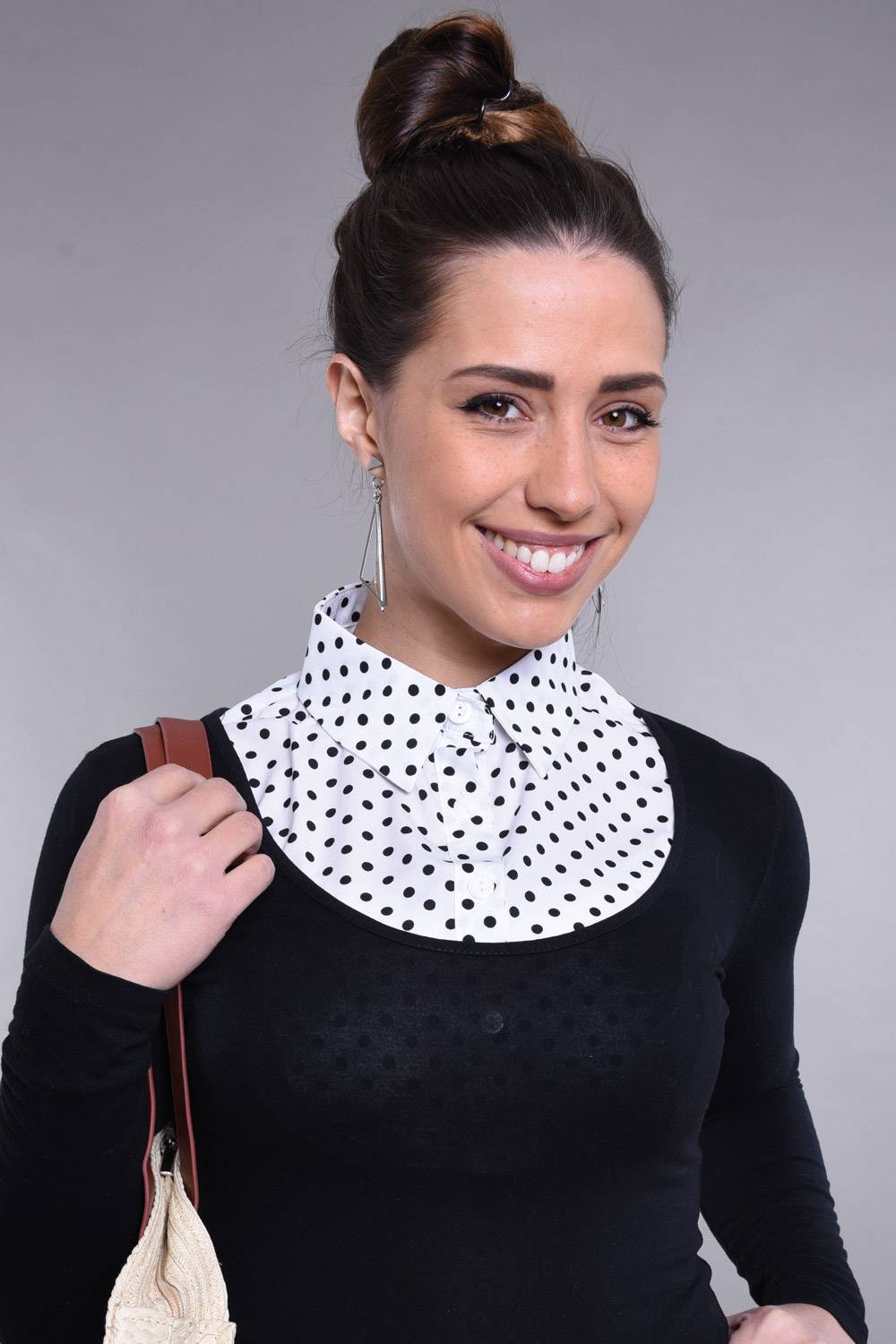 Stylebreaker Blusenkragen mit Punkte Muster Begrenztes Angebot
