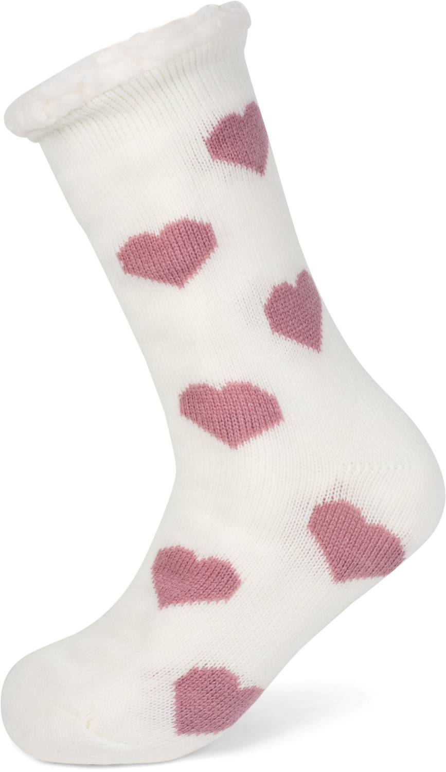 Stylebreaker ABS Kuschelsocken mit Herzchen Muster