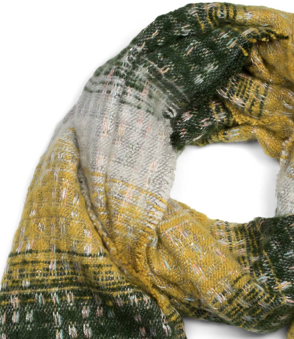 Stylebreaker Warmer Schal mit Streifen Web Muster und Pailletten Kauf eins, bekomm eins gratis