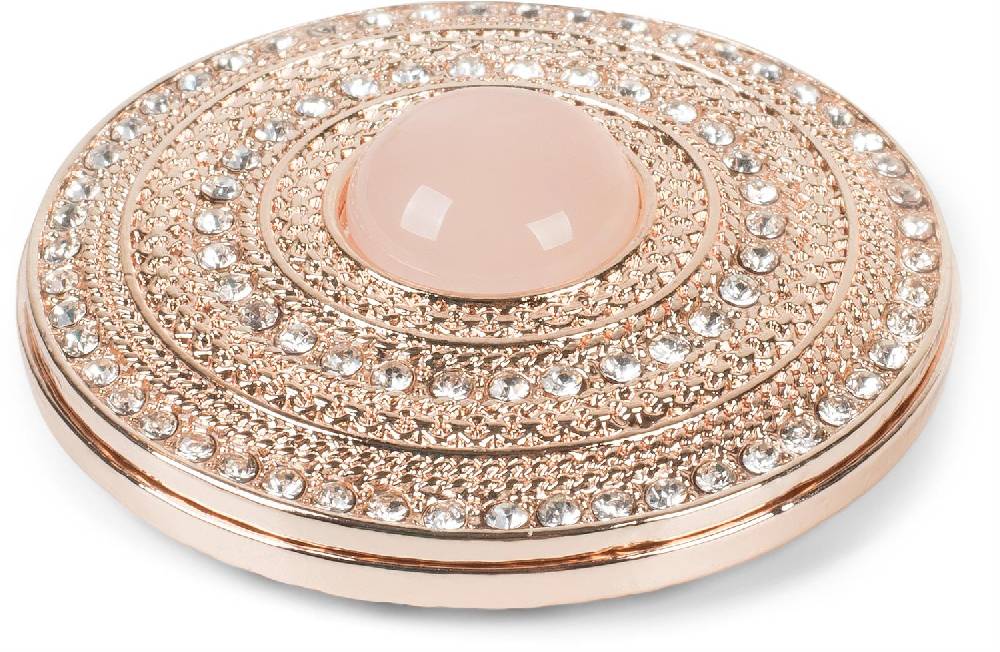 Stylebreaker Runde Magnet Brosche mit großer Perle und Strass