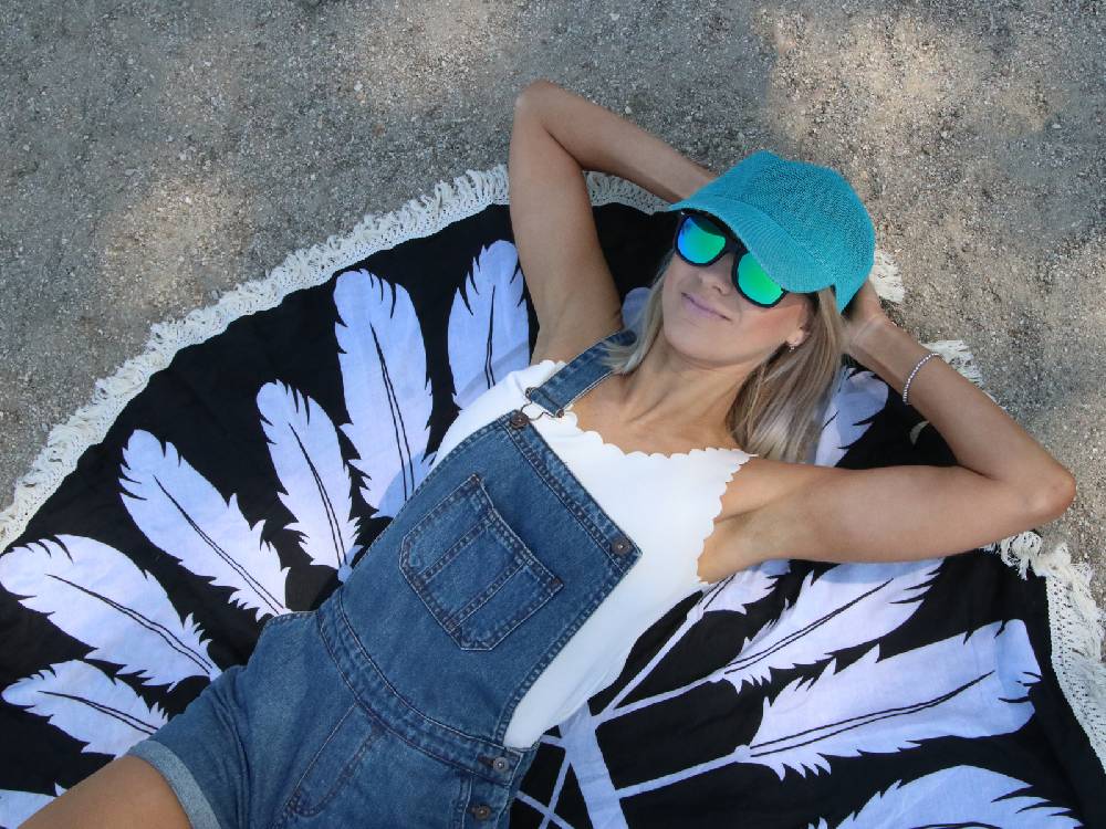 Stylebreaker Rundes Strandtuch mit Traumfänger Feder Print Riesige Rabatte