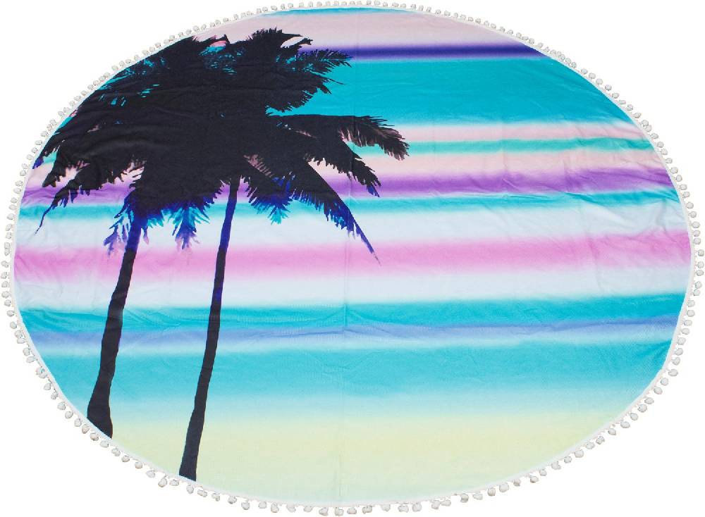 Stylebreaker Rundes Strandtuch mit Palmen und Sonnenuntergang Clearance-Verkauf