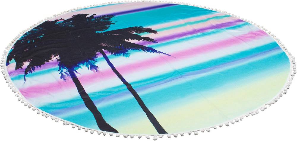 Stylebreaker Rundes Strandtuch mit Palmen und Sonnenuntergang Clearance-Verkauf