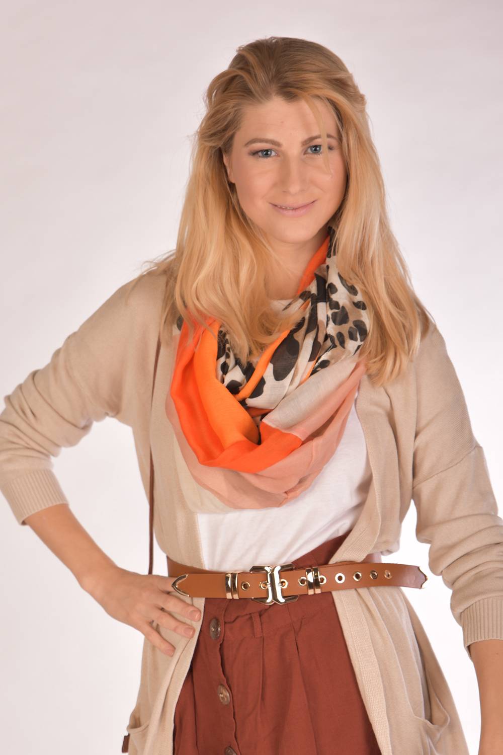 Stylebreaker Colour Blocking Loop Schal mit Leoparden Muster Begrenzt auf 3 Tage
