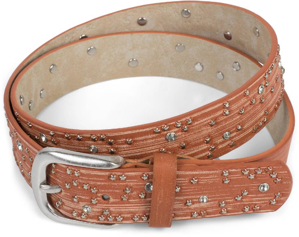 Stylebreaker Nietengürtel mit Sternchen Nieten und Strass Günstiger Verkauf