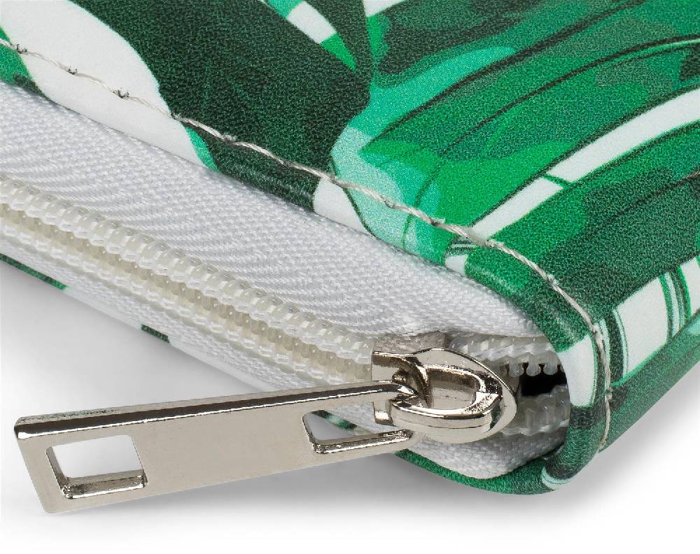 Stylebreaker Mini Geldbörse mit Palmen Print Fabrikpreis