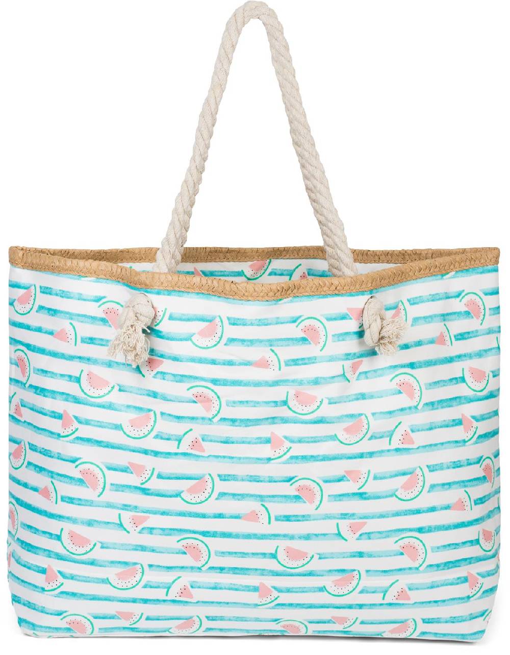 Stylebreaker Strandtasche mit Streifen und Melone Print Sonderangebot