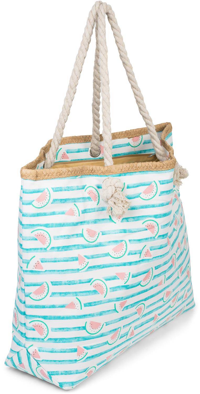 Stylebreaker Strandtasche mit Streifen und Melone Print Sonderangebot