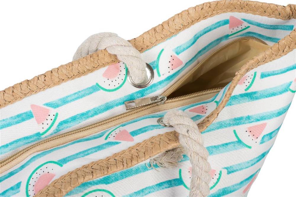 Stylebreaker Strandtasche mit Streifen und Melone Print Sonderangebot