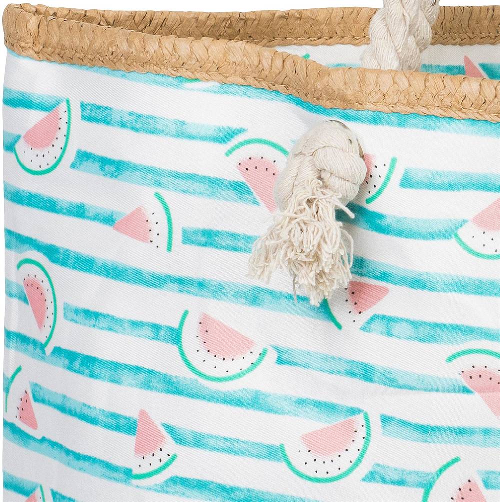 Stylebreaker Strandtasche mit Streifen und Melone Print Sonderangebot