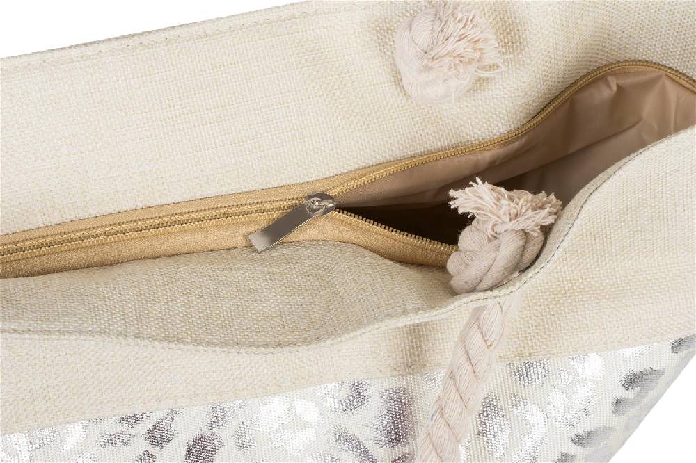 Stylebreaker Strandtasche mit metallic Leoparden Print Versandkostenfrei