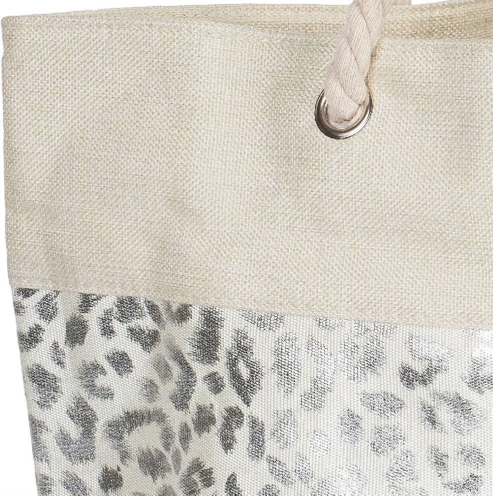 Stylebreaker Strandtasche mit metallic Leoparden Print Versandkostenfrei