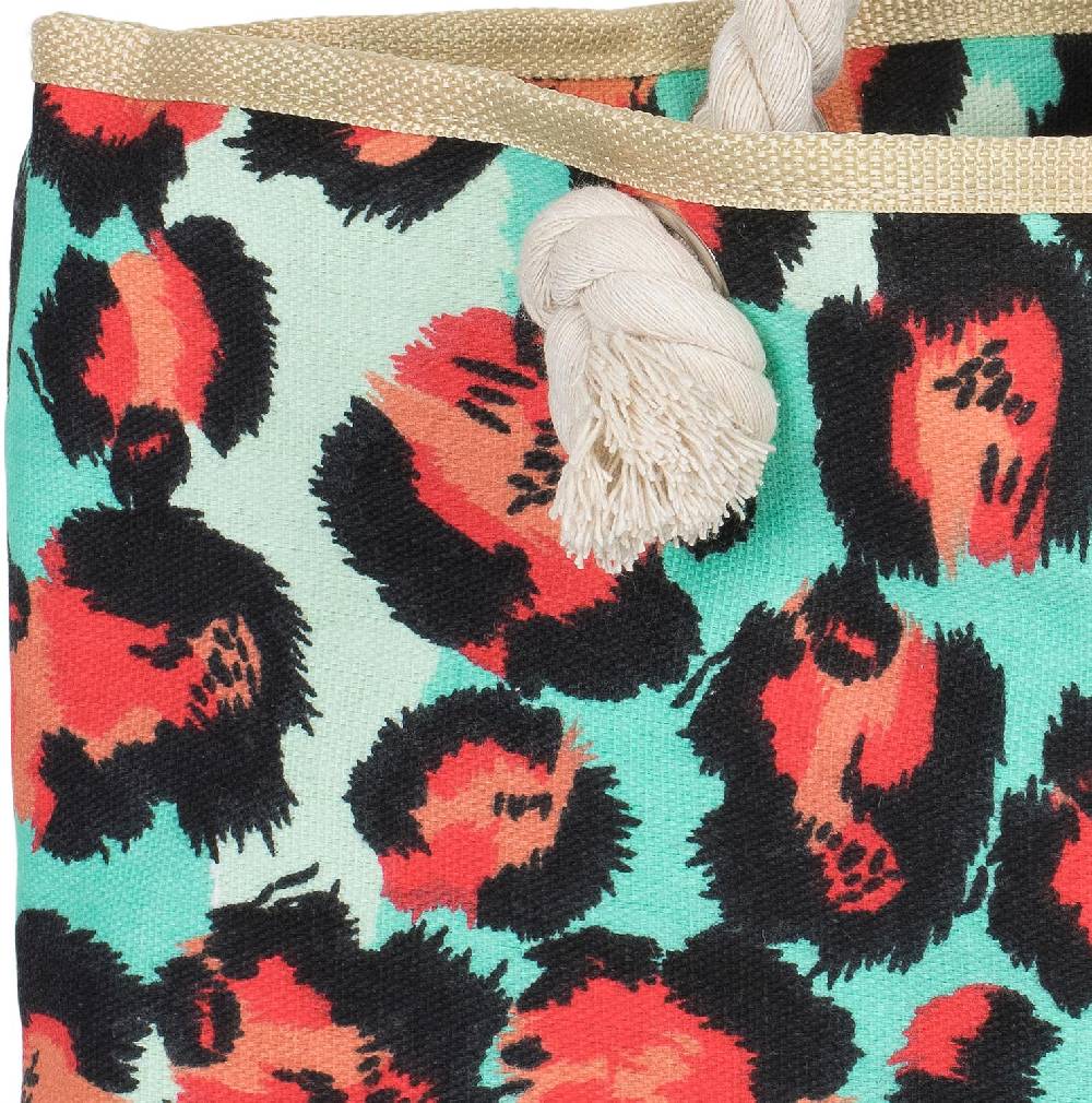 Stylebreaker Strandtasche mit buntem Leoparden Muster Flash Sale