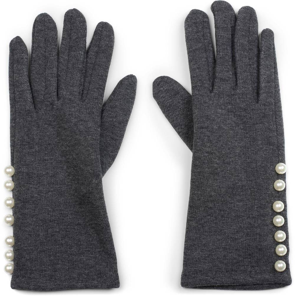Stylebreaker Stoff Handschuhe mit Perlen