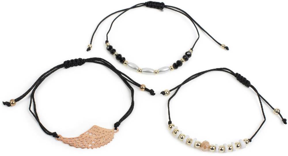 Stylebreaker Slider Armband 3er Set mit Flügel und Perlen Tägliche Deals