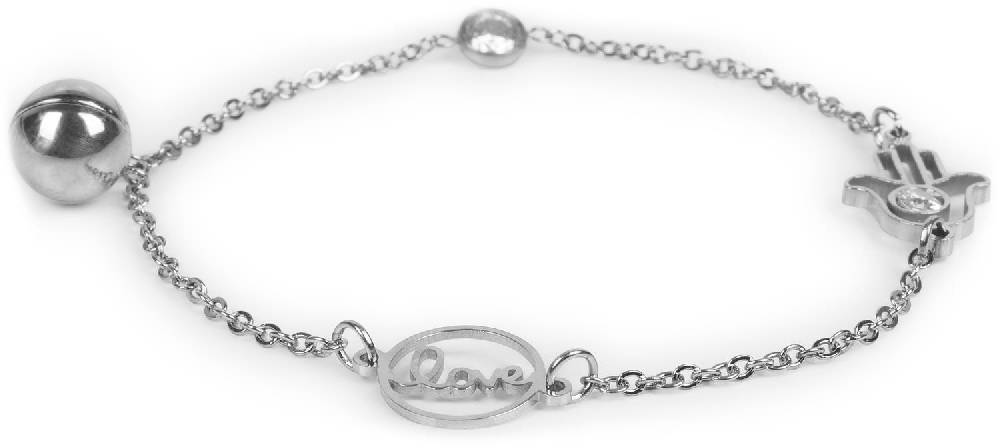 Stylebreaker Edelstahl Armkette Love - Fatimas Hand - Strass Riesige Ersparnisse