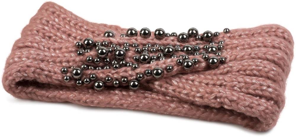 Stylebreaker Strick Stirnband mit Twist Knoten und silbernen Perlen Letzte 3 Tage