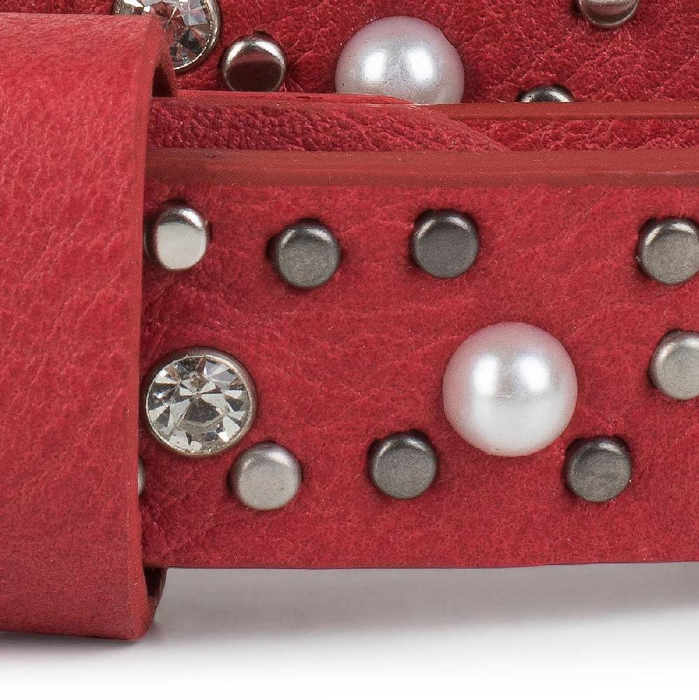 Stylebreaker Schmaler Nietengürtel mit Perlen und Strass Bis zu 50% Rabatt