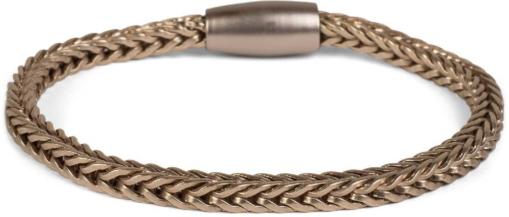 Stylebreaker Schmales Armband Zopfkette mit Magnetverschluss