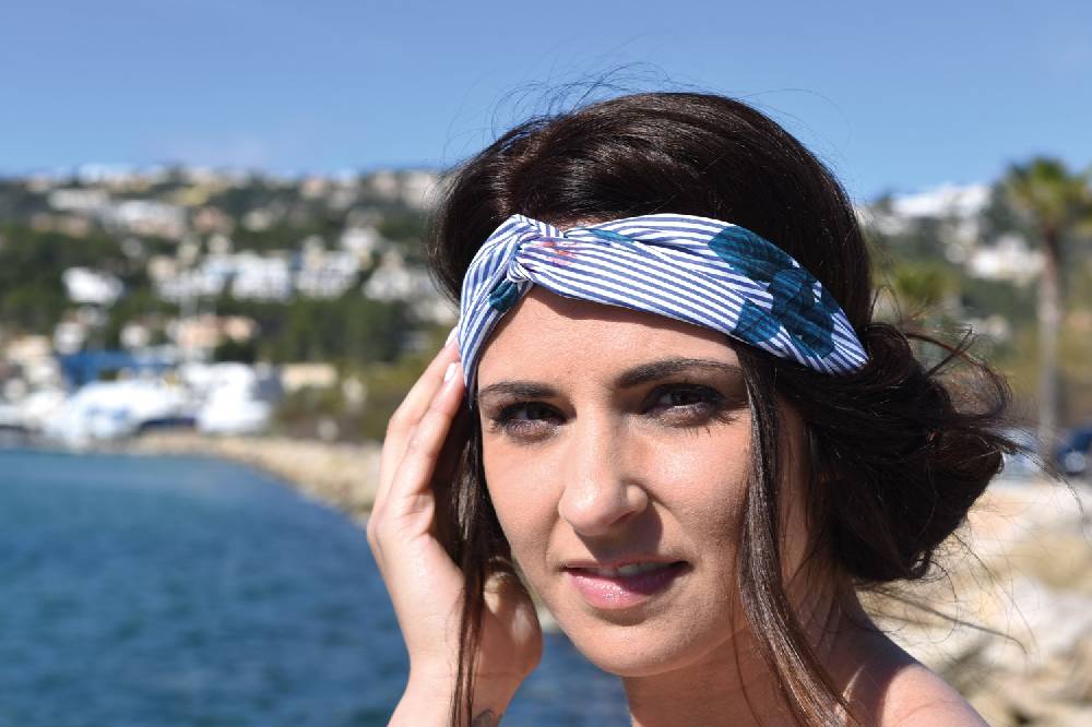 Stylebreaker Streifen Haarband mit Twist Knoten und Blumen Fabrik Onlineshop