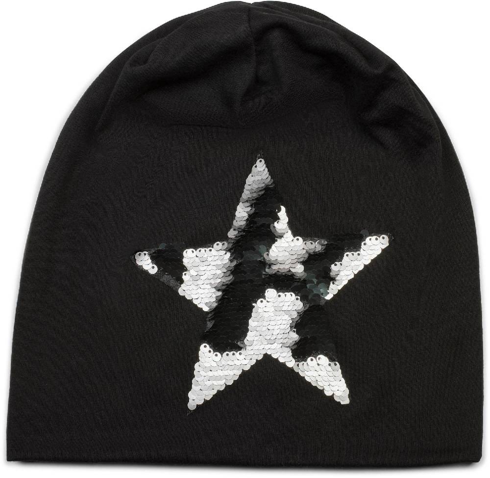 Stylebreaker Beanie mit Wendepailletten Stern Versandkostenfrei