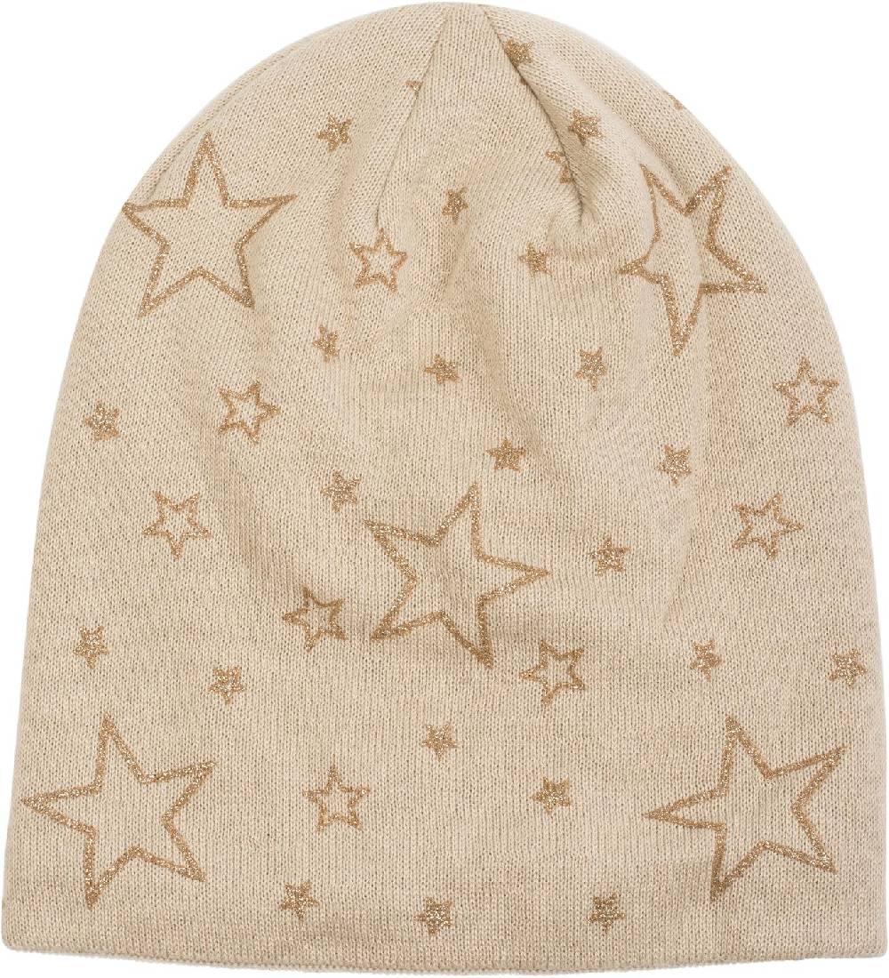 Stylebreaker Feinstrick Beanie mit Glitzer Stern Print Vatertagsangebot
