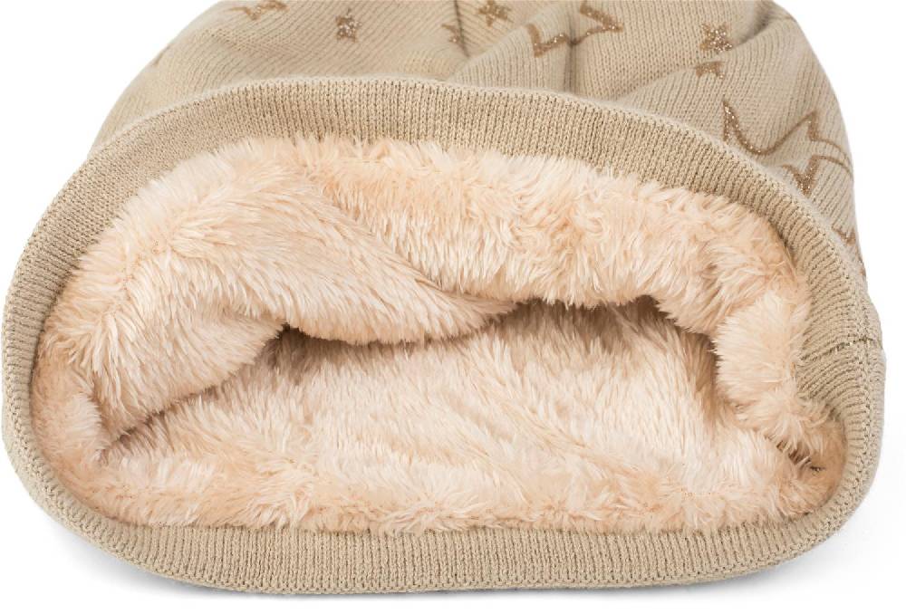 Stylebreaker Feinstrick Beanie mit Glitzer Stern Print Vatertagsangebot