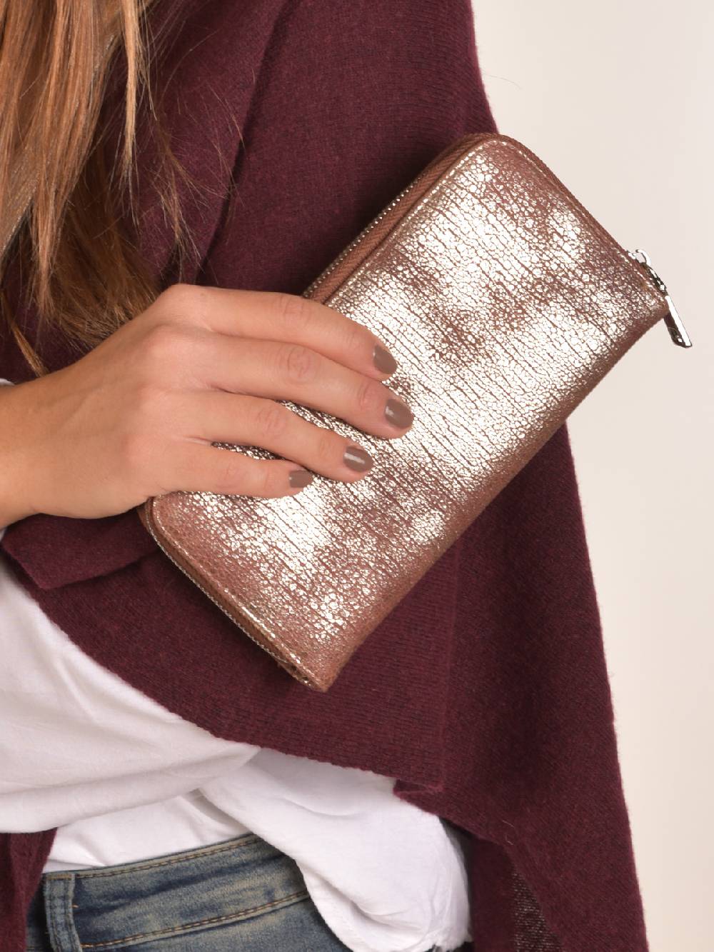 Stylebreaker Geldbörse genarbt Antik Metallic Online Outlet