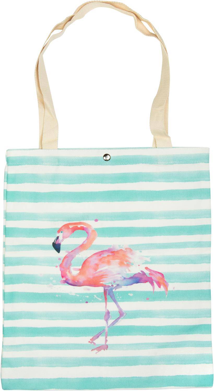 Stylebreaker Einkaufstasche mit Streifen und Flamingo