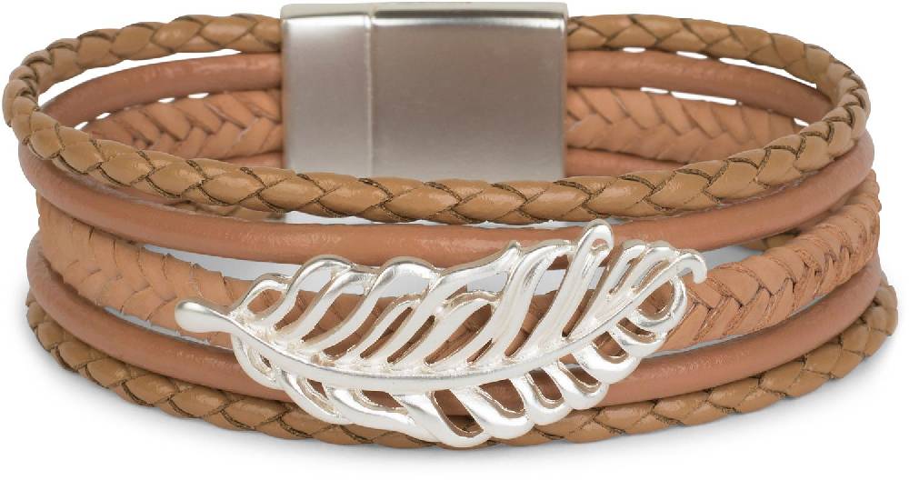 Stylebreaker Flecht Armband mit Feder Schmuck Element Wochenangebot