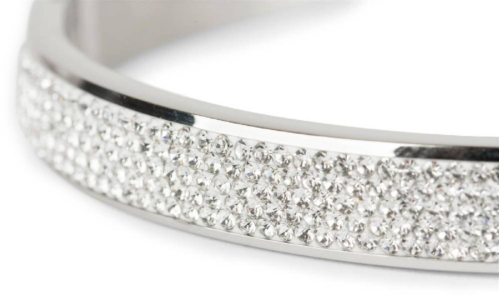 Stylebreaker Edelstahl Armreif mit Strass Letzter Tag