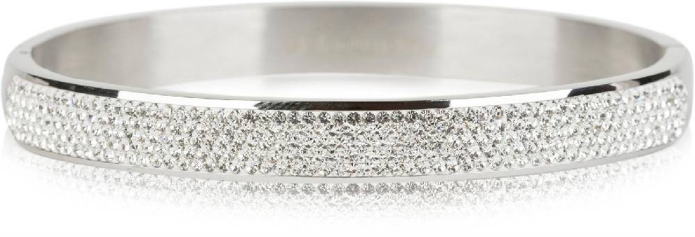 Stylebreaker Edelstahl Armreif mit Strass Letzter Tag