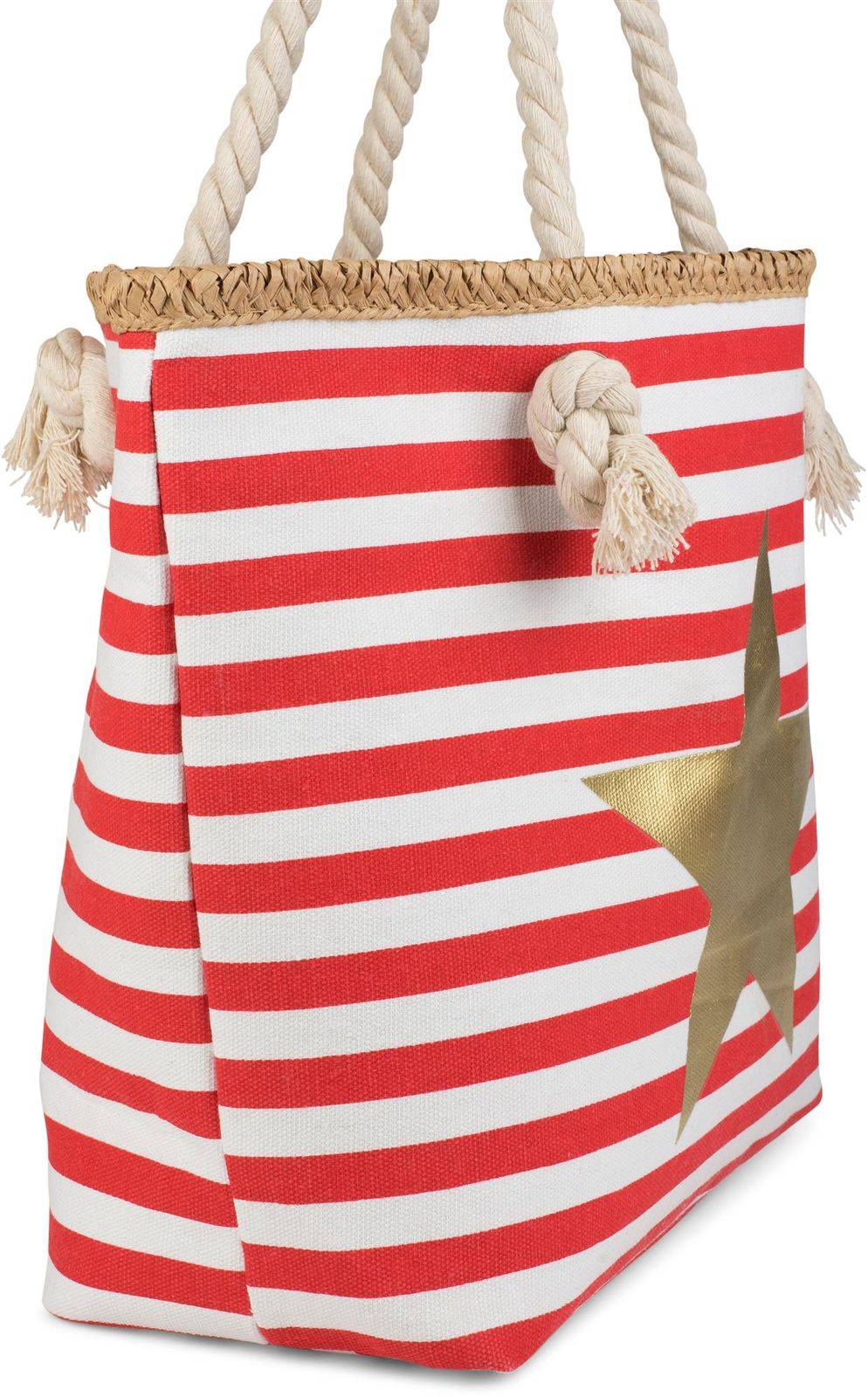 Stylebreaker Strandtasche mit breiten Streifen und Stern Zeitbegrenzte Promotion