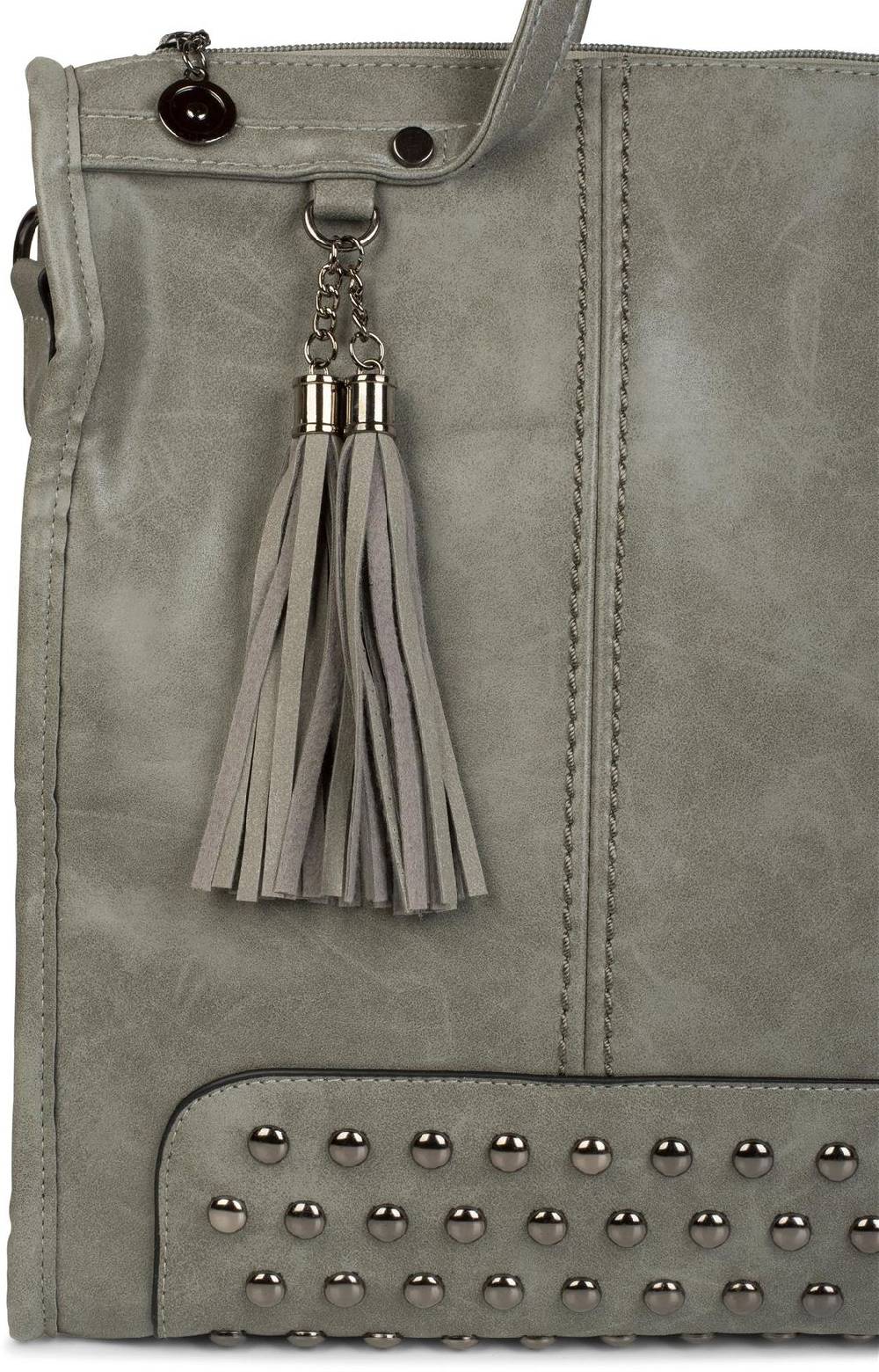 Stylebreaker Henkeltasche mit Nieten und Quaste Verkauf