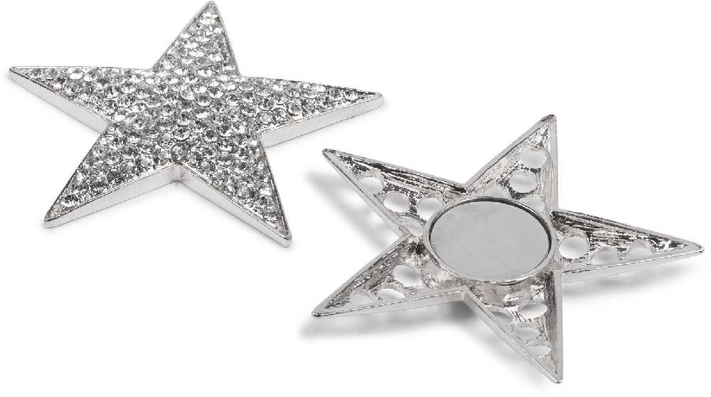 Stylebreaker Stern Magnet Brosche mit Strass Steinen im Angebot