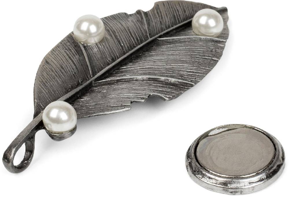 Stylebreaker Blatt Magnet Brosche mit Perle Fabrikverkauf
