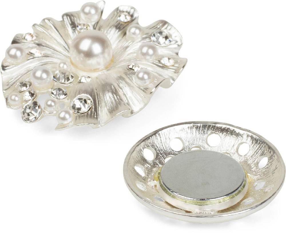 Stylebreaker Muschel Magnet Brosche mit Strass & Perle Meist gekauft