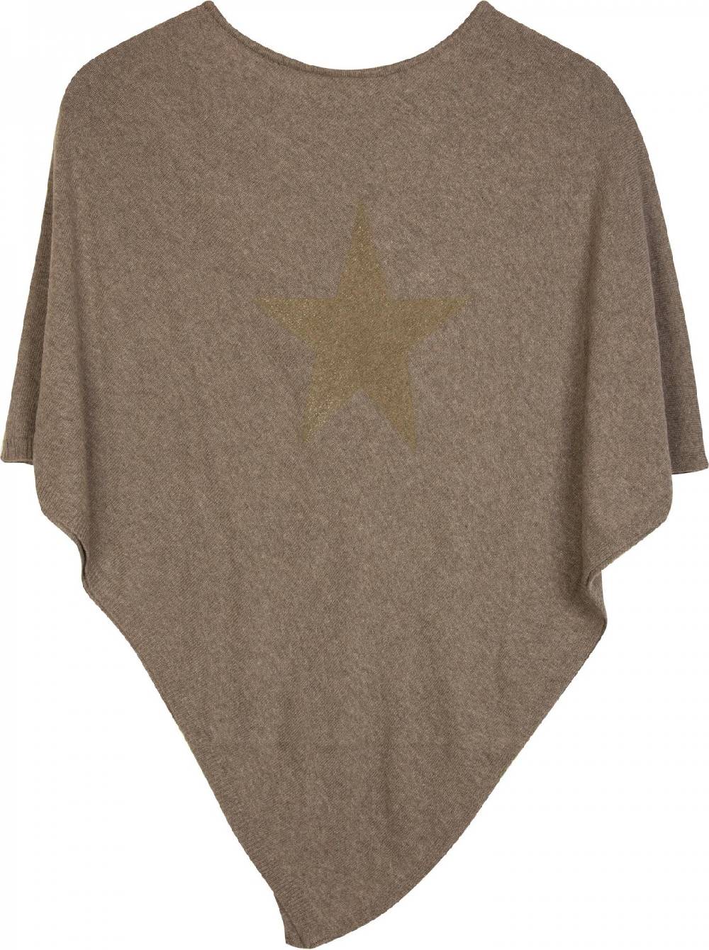 Stylebreaker Leichter Feinstrick Poncho mit Glitzer Stern Online Shopping