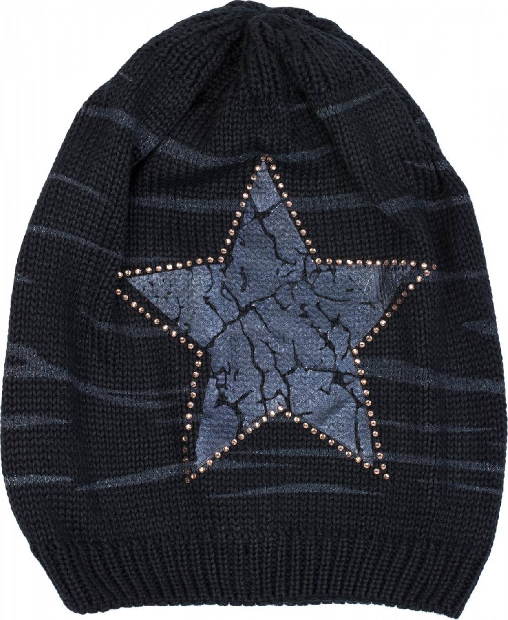 Stylebreaker Feinstrick Beanie mit Stern und Strass Cyber Monday