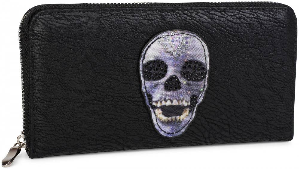 Stylebreaker Geldbörse mit Strass Totenkopf Heißer Verkauf