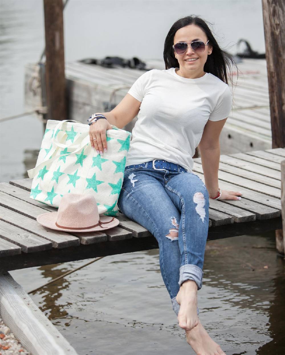 Stylebreaker Strandtasche mit Vintage Stern Muster Wochenangebot