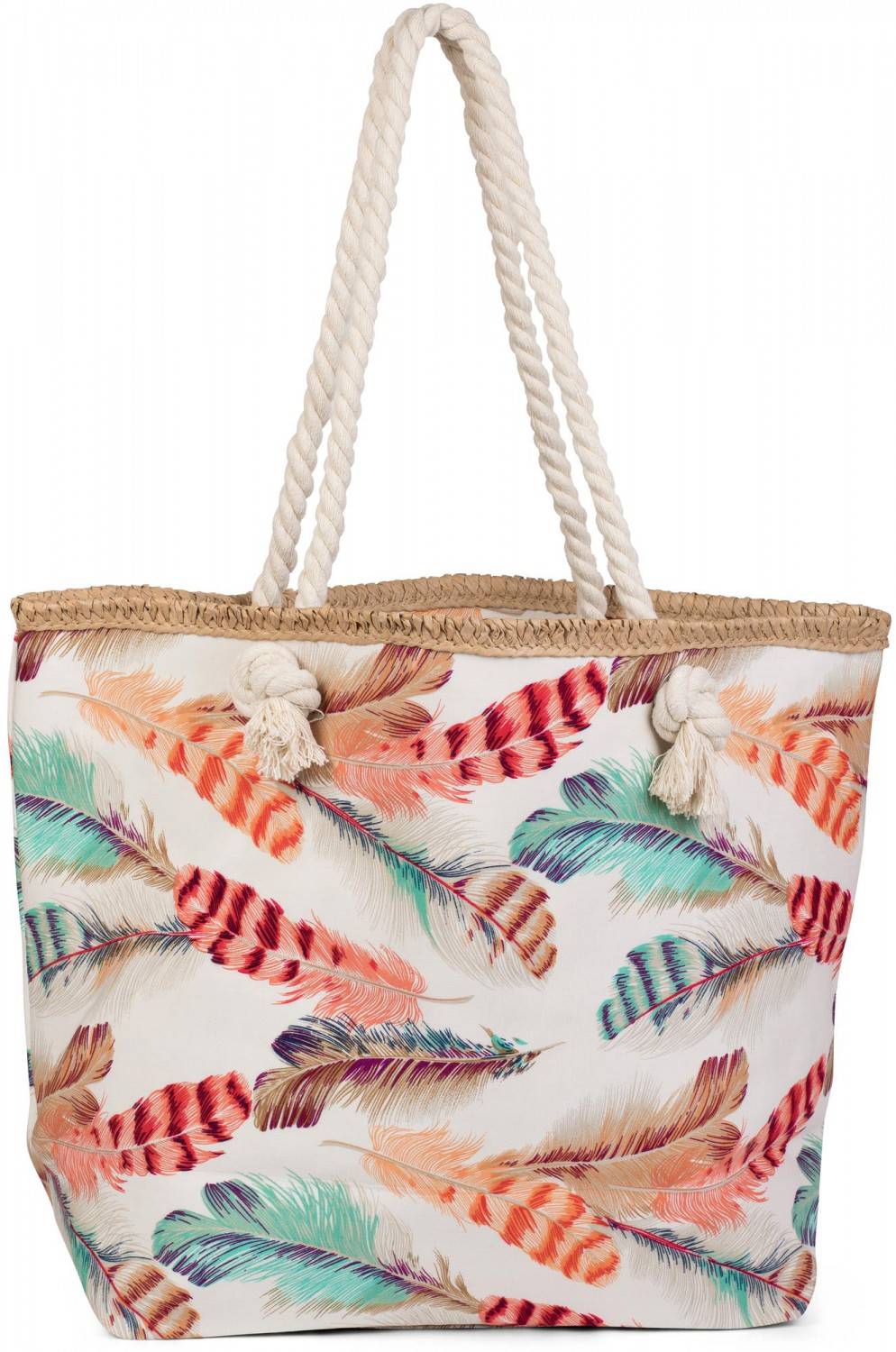 Stylebreaker Strandtasche mit bunten Federn JETZT KAUFEN